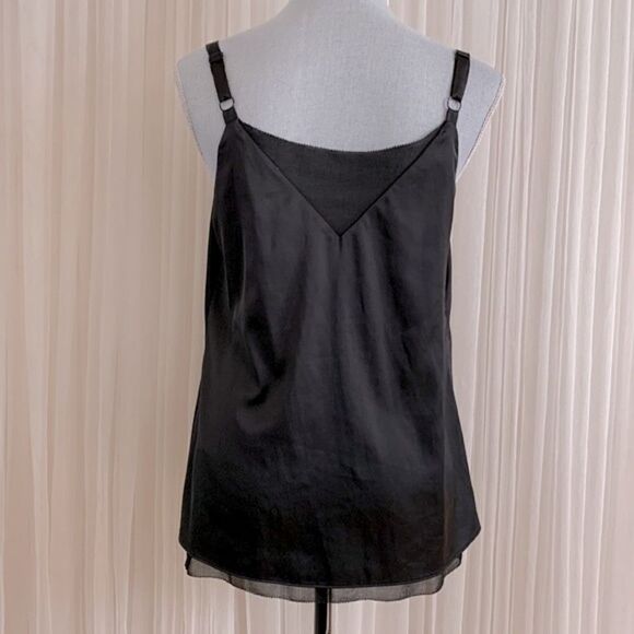 🟢3 items $20—WHBM satin cami w chiffon lining showing through drapey neckline - Picture 3 of 11